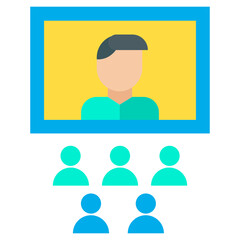 Wall Mural - Flat  Online Meeting icon