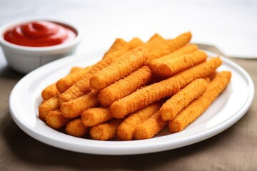 Poster - a collection of mozzarella sticks in a white dish