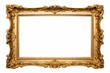 Antique carved gilded frame on transparent background PNG, Generative AI