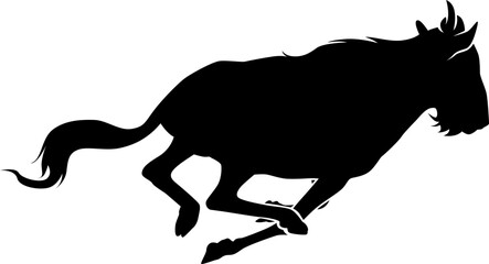 Wall Mural - wildebeest silhouette