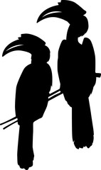 Wall Mural - hornbill silhouette
