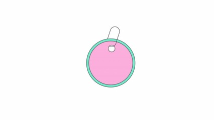 Poster - Circle label hang tag line 2D object animation. Blank discount sticker black friday flat color cartoon 4K video, alpha channel. Rounded clothing hangtag empty animated element on white background