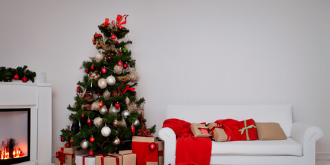 Wall Mural - christmas tree and gifts