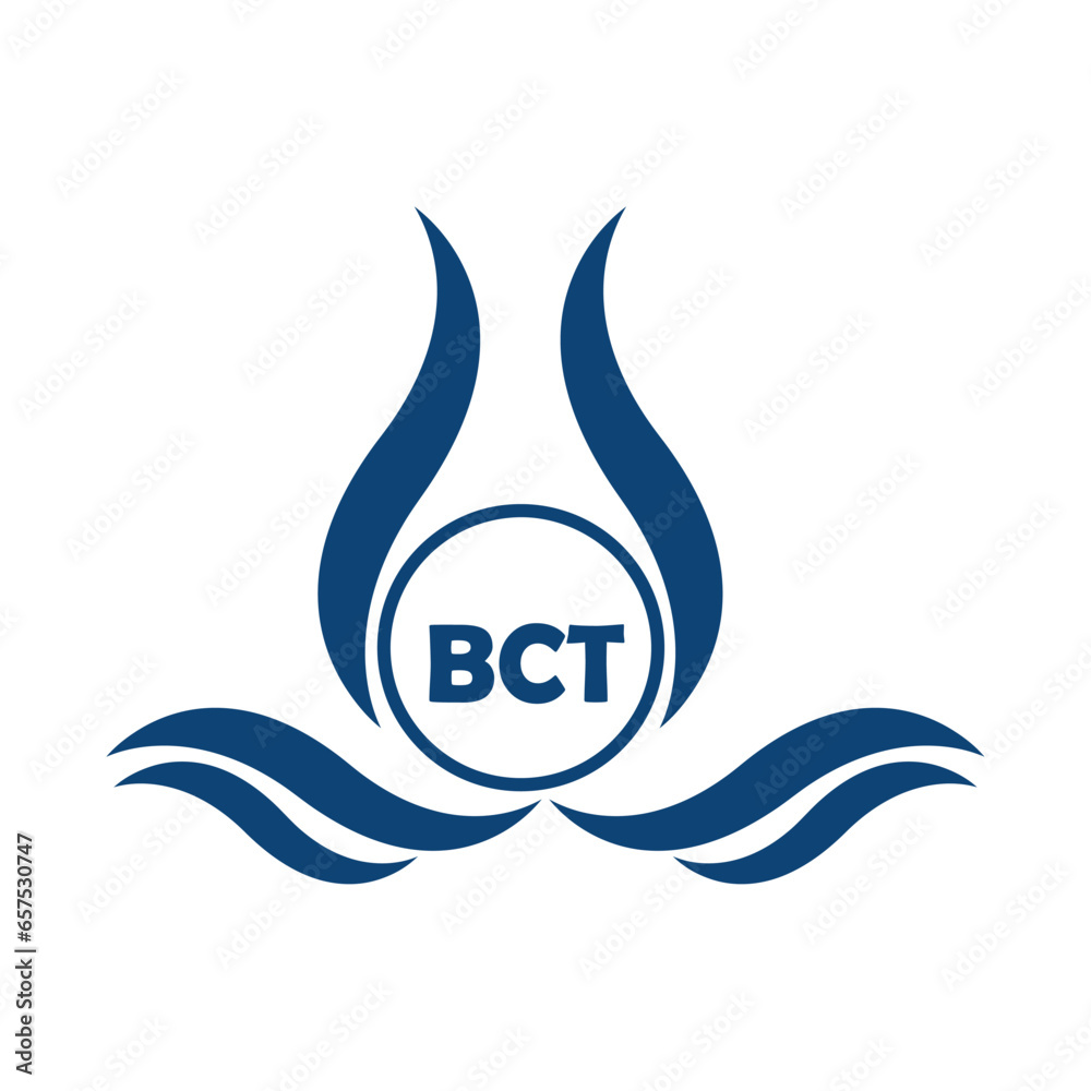 BCT letter water drop icon design with white background in illustrator ...