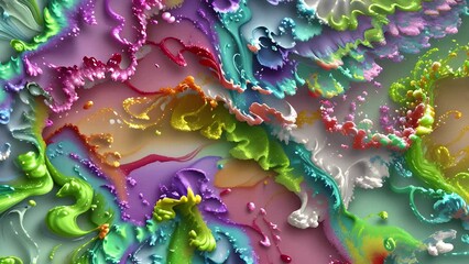Wall Mural - Abstract colorful holographic animation. Multicolor liquid gradient background. Beautiful gradient texture, Moving abstract multicolored background