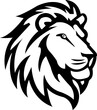 Royal black king lion head icon. lion crown symbol. Elegant black Leo animal logo. Premium luxury brand identity icon isolated on transparent background.