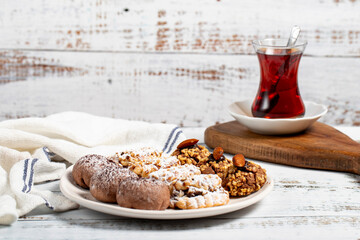 Wall Mural - Sweet Cookies. Freshly baked delicious cookies on a plate