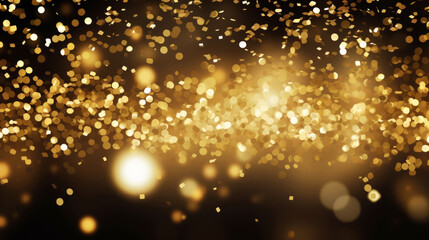 Wall Mural - golden glitter and confetti sparkles as party background