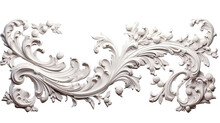 Luxury White Wall Design Bas-relief With Stucco Mouldings Rococo Element