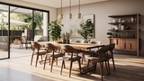 Fototapeta  - Elegant minimal interior design, simple and minimalist indoor living space of home