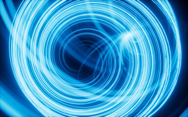 Poster - Abstract glowing particles trail, magic glow energy motion particles.