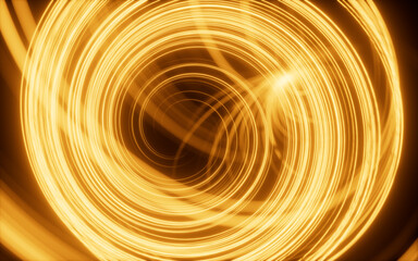 Poster - Abstract glowing particles trail, magic glow energy motion particles.