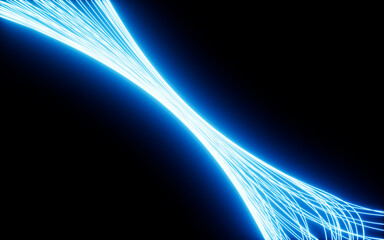 Poster - Abstract glowing particles trail, magic glow energy motion particles.