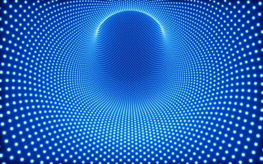 Poster - Abstract neon tunnel, neon wormhole, 3d rendering.