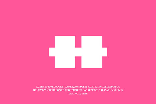simple shape letter H logo design template