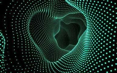 Poster - Abstract neon tunnel, neon wormhole, 3d rendering.