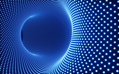 Poster - Abstract neon tunnel, neon wormhole, 3d rendering.