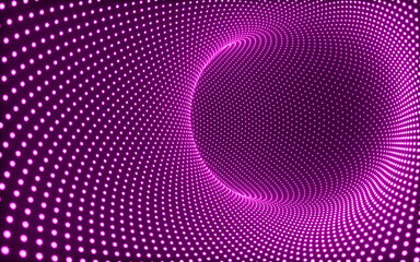 Poster - Abstract neon tunnel, neon wormhole, 3d rendering.