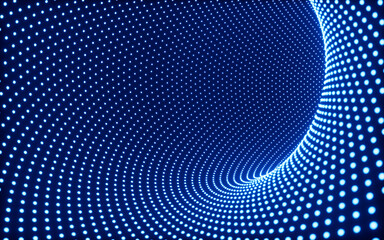 Poster - Abstract neon tunnel, neon wormhole, 3d rendering.