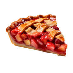 Wall Mural - Strawberry Rhubarb Pie isolated on transparent backgound
