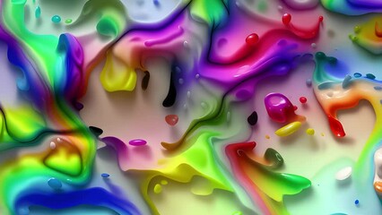 Wall Mural - Abstract colorful holographic animation. Multicolor liquid gradient background. Beautiful gradient texture, Moving abstract multicolored background