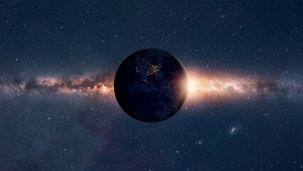 Aufkleber - Planet Earth with a spectacular sunset 