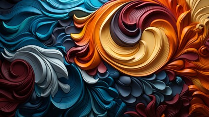 Wall Mural - A vibrant and swirling abstract painting, full of life and color, captures the wildness and beauty of art