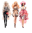 © Youllata - Set of  fashion doll . water color