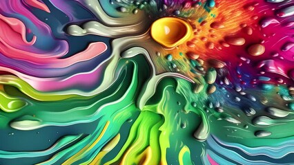 Wall Mural - Abstract colorful holographic animation. Multicolor liquid gradient background. Beautiful gradient texture, Moving abstract multicolored background