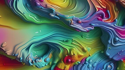 Wall Mural - Abstract colorful holographic animation. Multicolor liquid gradient background. Beautiful gradient texture, Moving abstract multicolored background