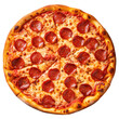 © GulArt - Pizza pepperoni on transparent background, top view angle
