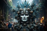 Fototapeta Nowy Jork - Grandeur of a Rio Carnival parade passing through the Sambadrome, Generative AI