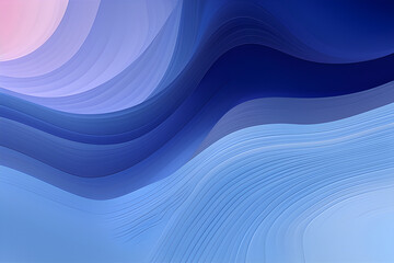 Wall Mural - Colorful Horizontal Banner. Modern Soft Curvy Waves Background Design With Steel Blue, Corn Flower Blue and Midnight Blue Color.