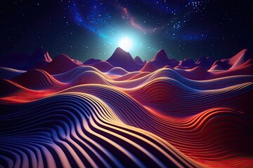 Wall Mural - the beauty of a serene sunset in an abstract Generative Ai