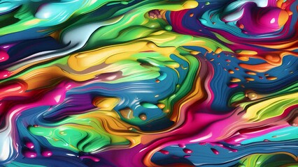 Wall Mural - Abstract colorful holographic animation. Multicolor liquid gradient background. Beautiful gradient texture, Moving abstract multicolored background
