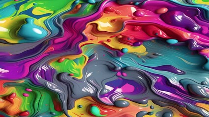 Wall Mural - Abstract colorful holographic animation. Multicolor liquid gradient background. Beautiful gradient texture, Moving abstract multicolored background