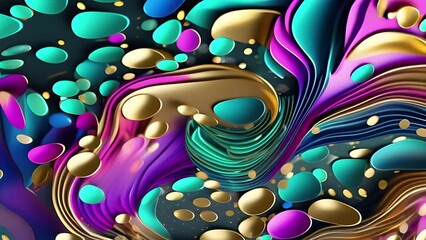 Wall Mural - Abstract colorful holographic animation. Multicolor liquid gradient background. Beautiful gradient texture, Moving abstract multicolored background