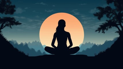 Leinwandbilder - An image of a person meditating or practicing yoga, illustrating mental health and stress management solutions