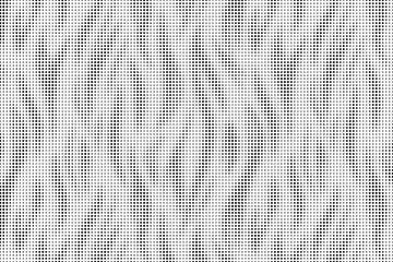 Leinwandbilder - Halftone vector background. Monochrome wavy stripe pattern. Abstract geometric dots background. Pop Art comic texture. Design for presentation banner, poster, flyer, business card. 