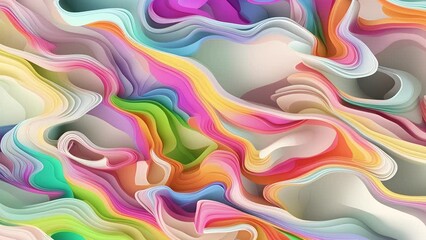 Wall Mural - Abstract colorful holographic animation. Multicolor liquid gradient background. Beautiful gradient texture, Moving abstract multicolored background