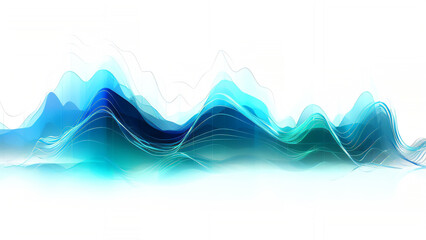 Wall Mural - Audio soundwave scope signal as an abstract background depicting a sampled music sound wave frequency in a recording studio showing its amplitude, computer Generative AI stock illustration image