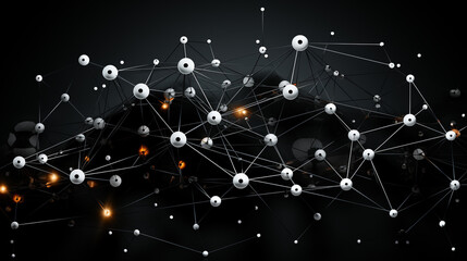 Poster - A neural network diagram with interconnected nodes, showcasing AI's complex algorithmic structure.