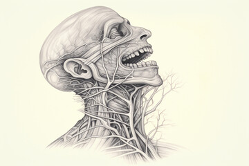 Poster - A line art illustration of the esophagus, indicating its muscular structure.