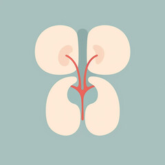 Poster - A clean, minimalist representation of a kidney, showcasing its basic form and structure.