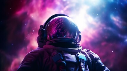 Wall Mural - A man in a space suit with headphones on