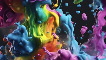Wall Mural - Abstract colorful holographic animation. Multicolor liquid gradient background. Beautiful gradient texture, Moving abstract multicolored background