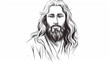 jesus cristo Desenho de uma linha isolado em fundo branco
