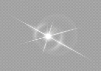 Wall Mural - white sparks and golden stars shine with special light. vector sparkles on a transparent background.