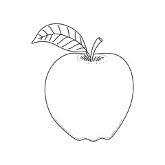 Wall Mural - Hand drawn apple isolated on white isolated background. It can be used for decoration of textile, paper and other surfaces.