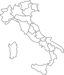 Wall Mural - Map of Italy with detailed country map, line map.